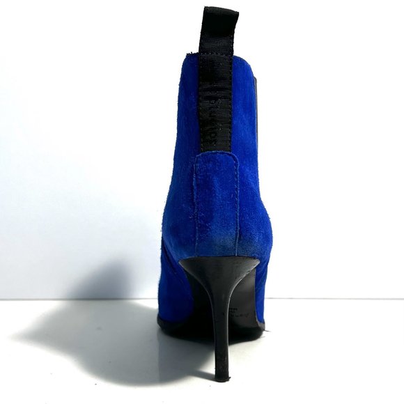 Acne Studios Bright Blue Suede Jensen Pointed Toe Ankle Chelsea Boot Sz 8 - Picture 3 of 7